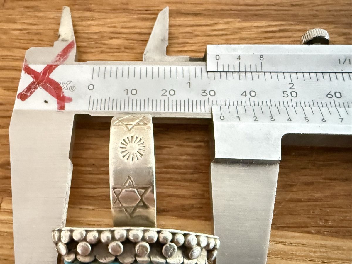 Bagues: Riesiger Silberring mit Türkis Stein.  – D'occasion à Goldach par Messerguru 8