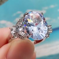 18k vergoldete Funkelnder  Ring mit grossem Zirkonia 💍