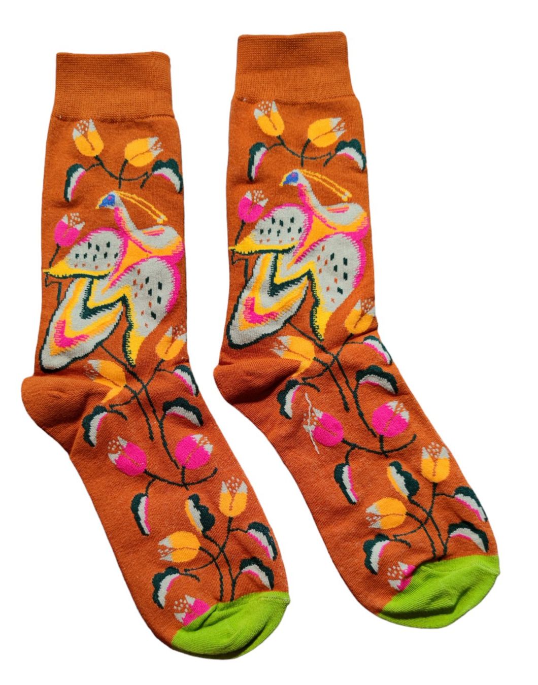 Calze: Socken Blumen / Flowers / Vogel / Bird – Nuovo e nell'imballaggio originale da Zürich venduto da amysmith
