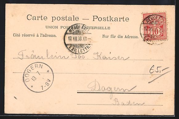 Cartoline postali: Neuchâtel, Teilansicht mit Kirche bei M – Usato da Berlin venduto da bartko-reher 1