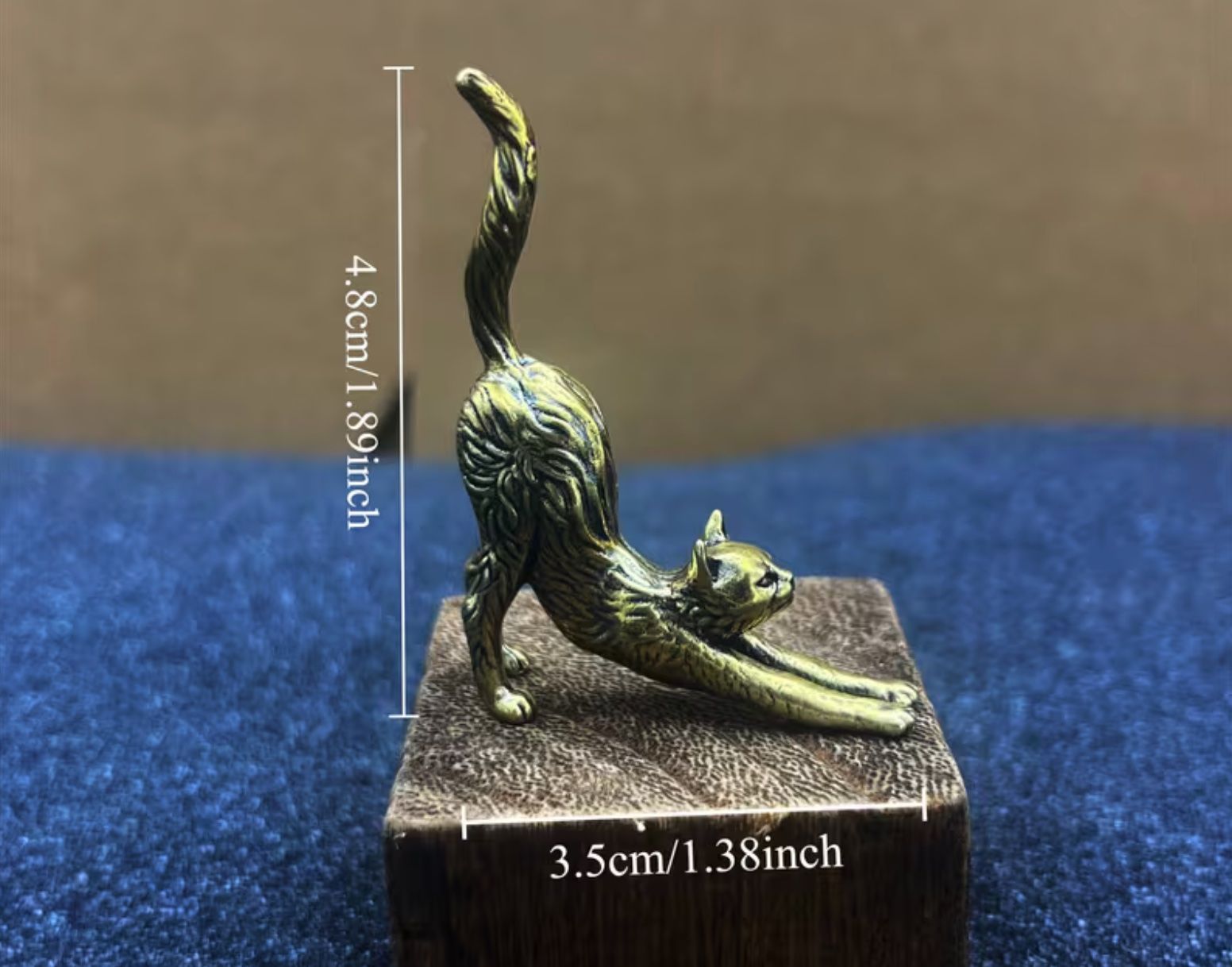 Statuette: Miniatur-Katze aus massivem Messing feine Handarbeit – Nuovo e nell'imballaggio originale da Langenthal venduto da Seelenfreunde 1