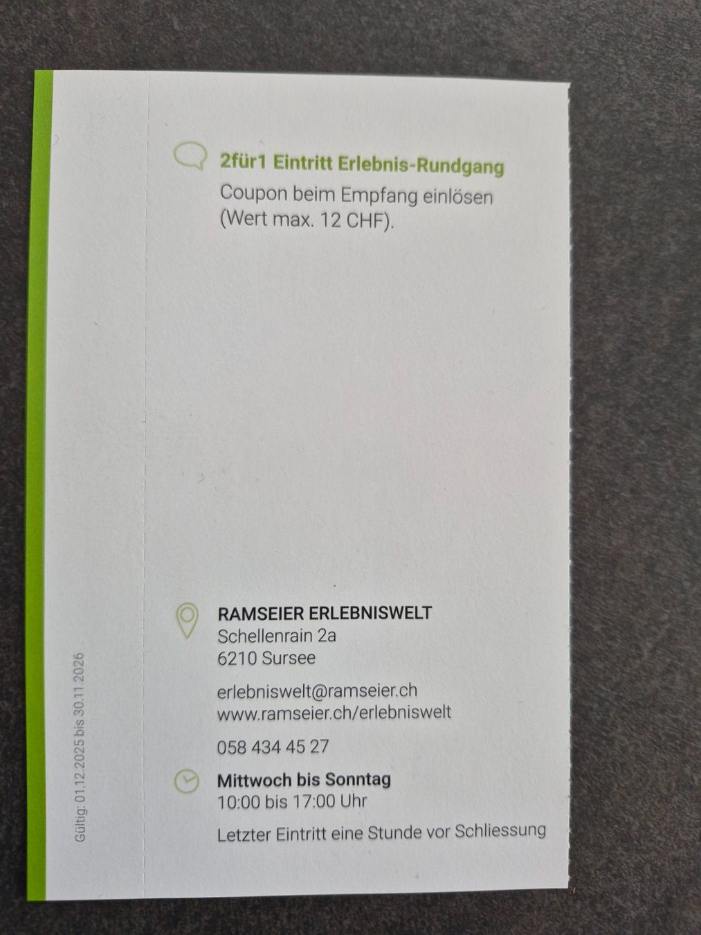 Buoni: 2für1 Gutschein Eintritt Ramseier – Nuovo (secondo la descrizione) da Frick venduto da Baghira84 1