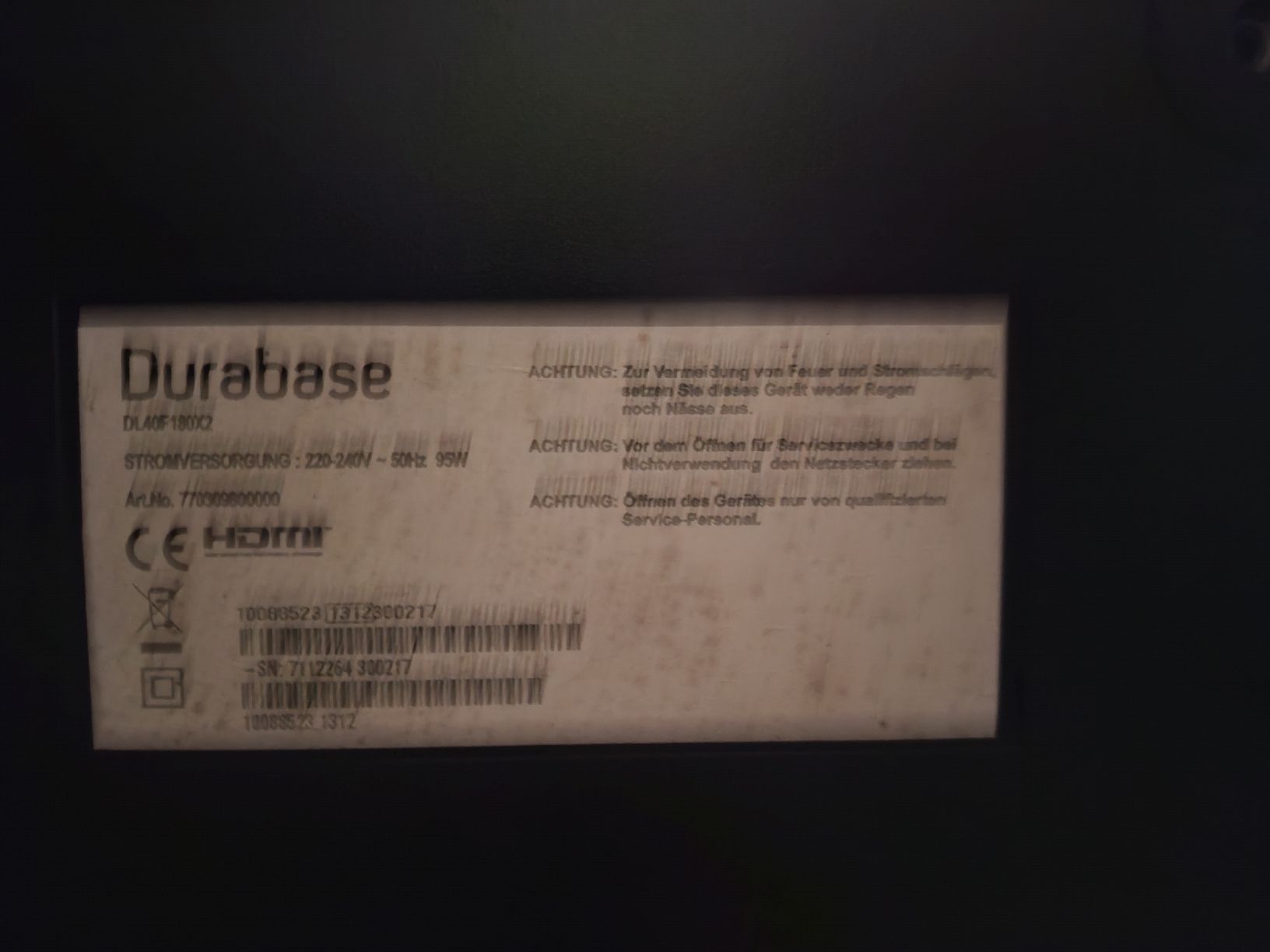 Televisori: Fernseher Durabase 40 Zoll 104cm – Usato da Zürich venduto da thi_vx96 1
