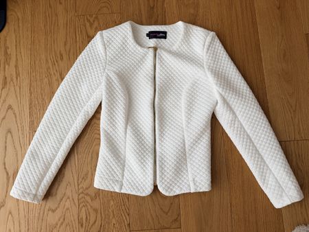Damen Jacke weiss gesteppt Reissverschluss Grösse S
