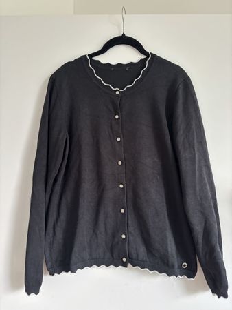 Chic Black Cardigan with silver Buttons - Size M 