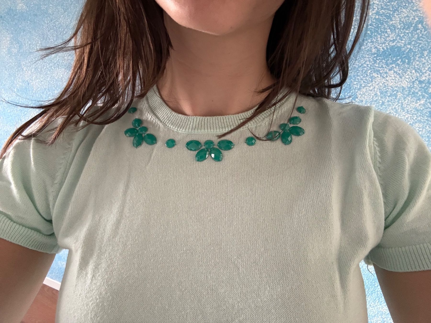 Benetton T-shirt: Mintgrüner Benetton Kurzarm-Pullover XS – Usato da Altendorf venduto da Jeshy15 2