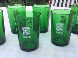 Seltene 7up Gläser 40er 50er Design
