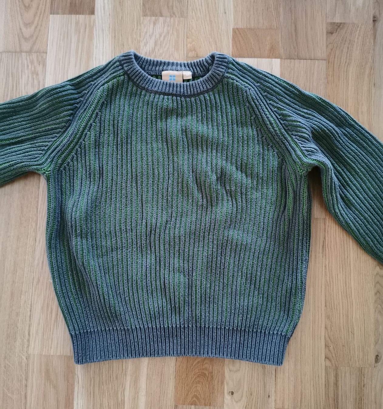 Manor Maglioni & Felpe: Strickpullover in Grau-Grün, Gr. 122/128 100% Bio- Baumwolle – Usato da Seuzach venduto da Tureda 1