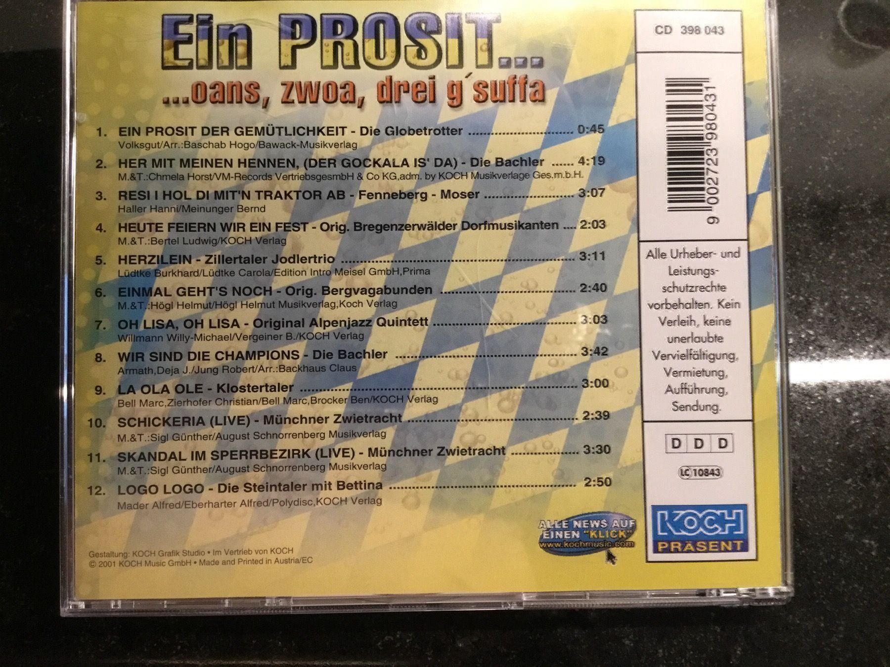 CD: Ein Prosit..oans,zwoa,drei g suffa – Usato da Rüti ZH venduto da alumedien 1