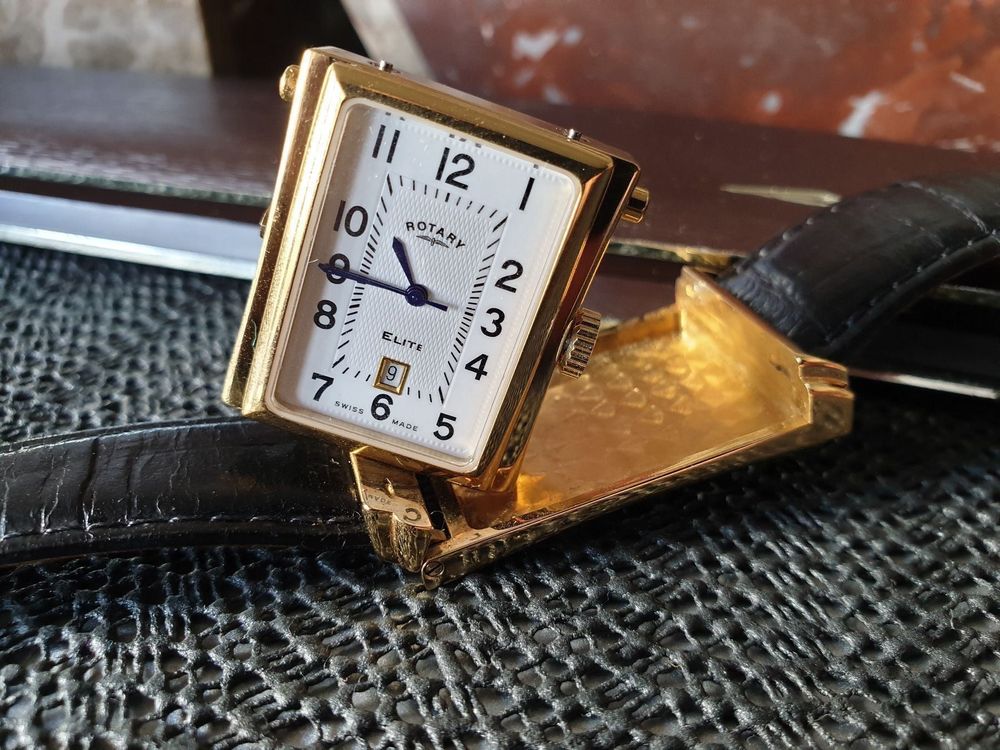 Rotary elite reverso discount watch