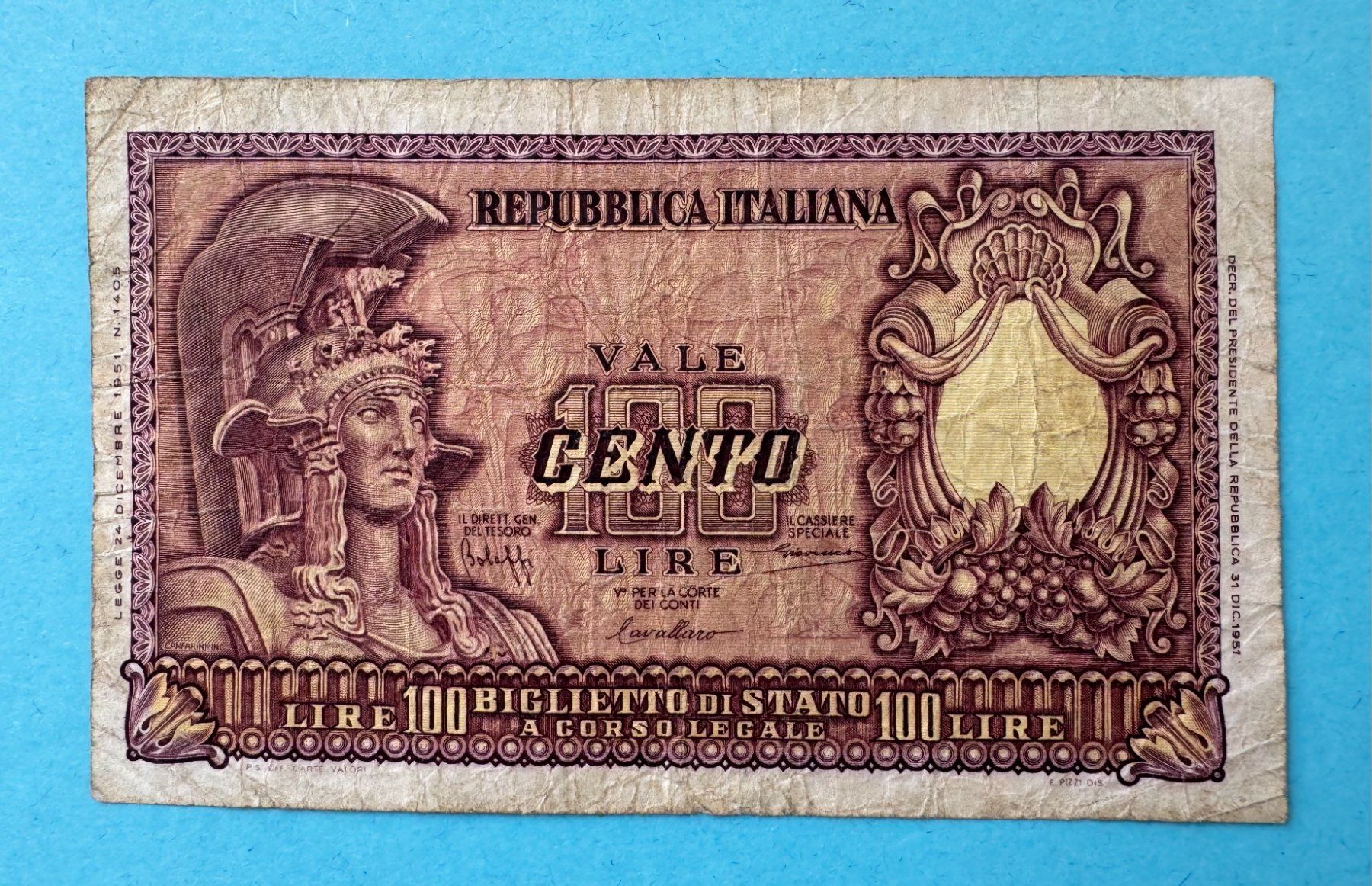 Banconote: 100 Lire Elmata, BB+ – Usato da Unterägeri venduto da Patxaran_23