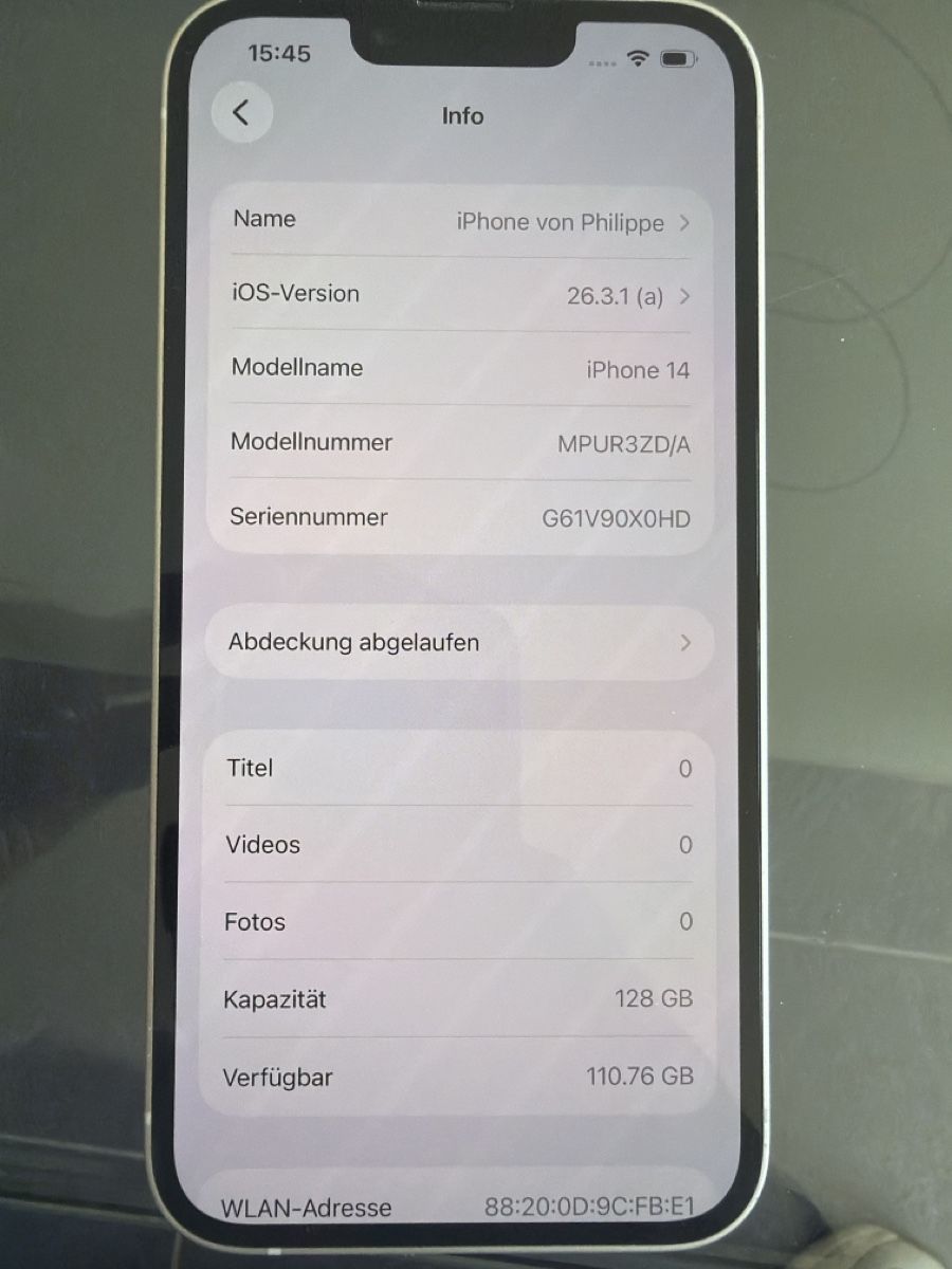 Apple Telefoni cellulari / Smartphones: iPhone 14 128 GB Weiss mit Adapter  +  2  Kabel – Usato da Wetzikon ZH venduto da philippe_22 7