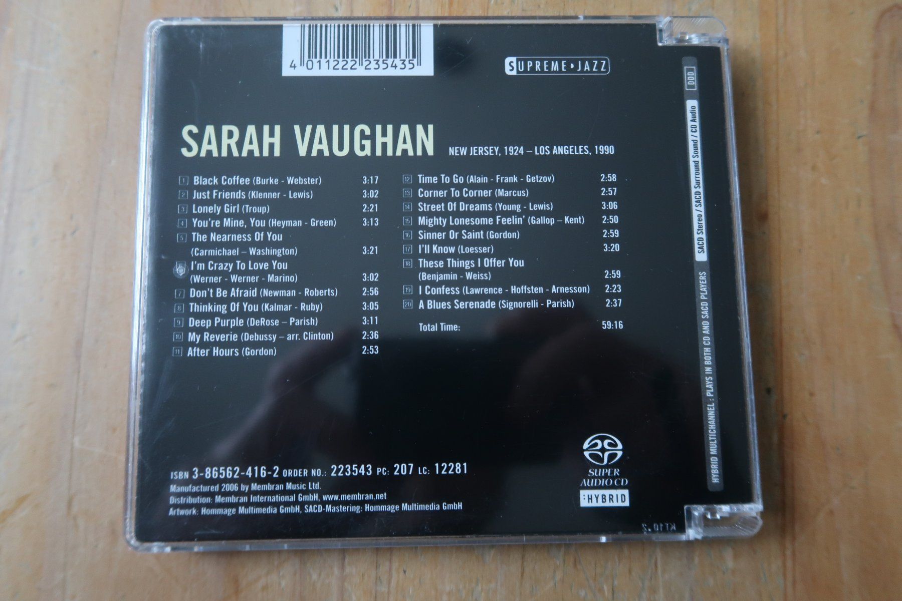 CDs: SARAH VAUGHAN - ST - SACD – Gebraucht aus Basel von Patiscat 2