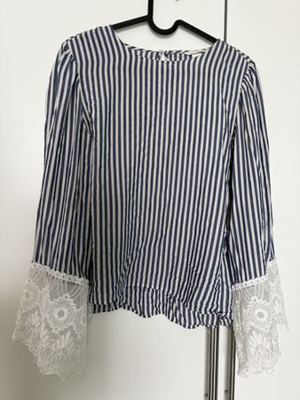 Sommerbluse von H&M, Grösse 38, gestreift mit Spitze