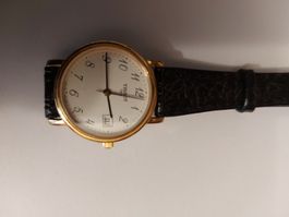 Tissot Armbanduhr mit Datum vergoldet Lederarmband guter ...