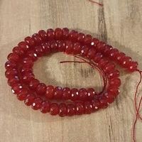 1 Strang Natürliche rote Rubyn facettierte 6x10 mm