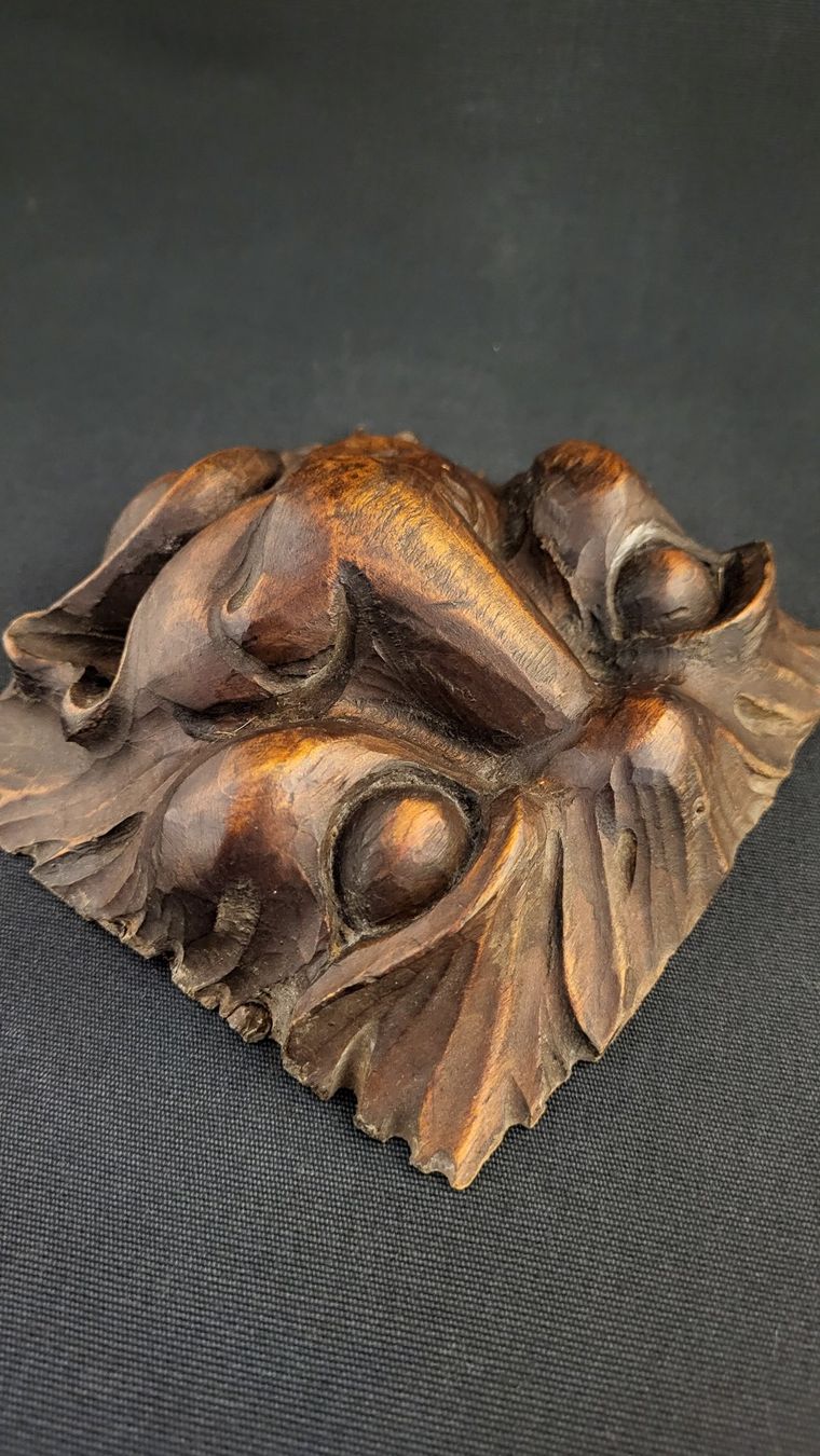 Figurines: Antike Holz-Schnitzerei LÖWENGESICHT – D'occasion à Basel par spinne02 3