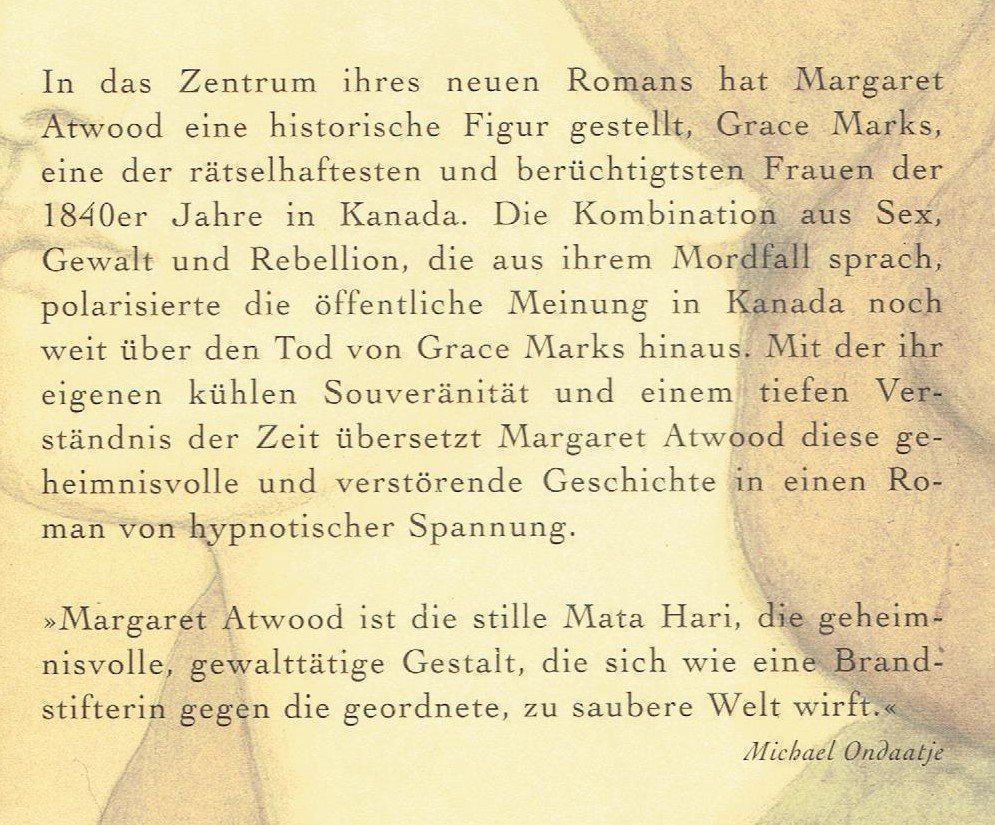Bücher: Alias Grace  Margaret Atwood – Gebraucht aus Flims - Dorf von Stagediver 1