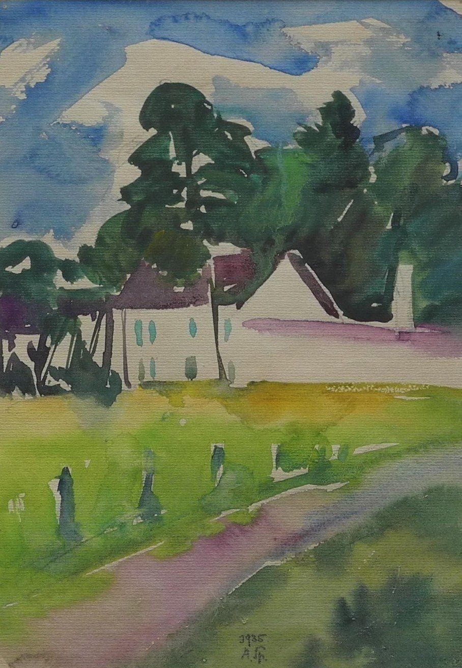 Gemälde: Gutshaus monogr. A.Sp. 1935 – Gebraucht aus Wünnewil von FineArt-NicePrice 1