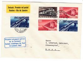 lettre du vol Suisse-Amérique du Sud SF.47.10.a