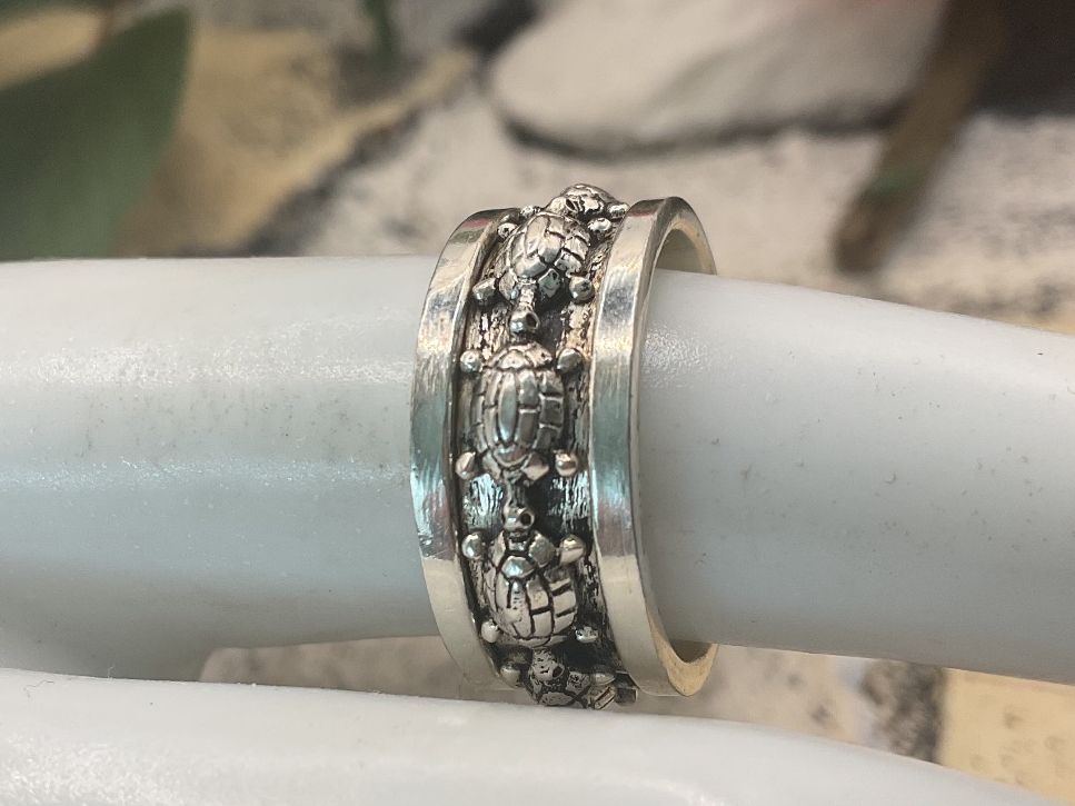 Anelli: Meditationsring in Sterlingsilber mit Schildkröten – Nuovo (secondo la descrizione) da Luzern venduto da S.Kern01