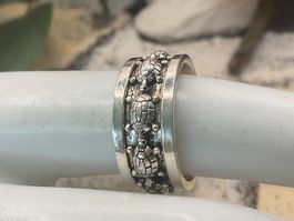 Meditationsring in Sterlingsilber mit Schildkröten