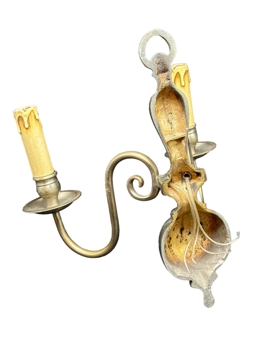 Lampade: Ancienne applique murale Fleur-de-lis double bronze chromé – Usato da Morges venduto da Auct 6