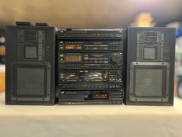 JVC HiFi-Anlage 80er komplett mit Boxen & 2 Fernbedienungen 