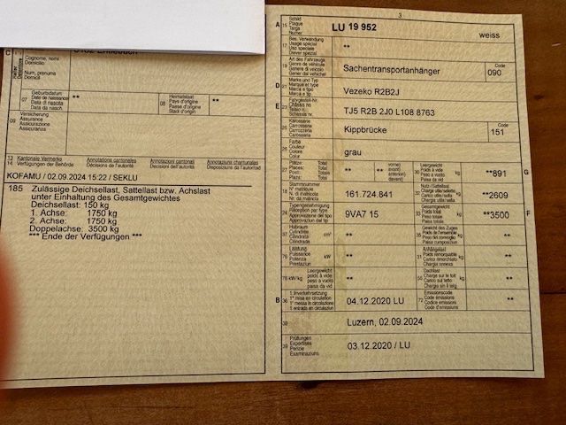 Vezeko Rimorchi: Anhänger Vezeko – Usato da Neuheim venduto da Fraenci.S