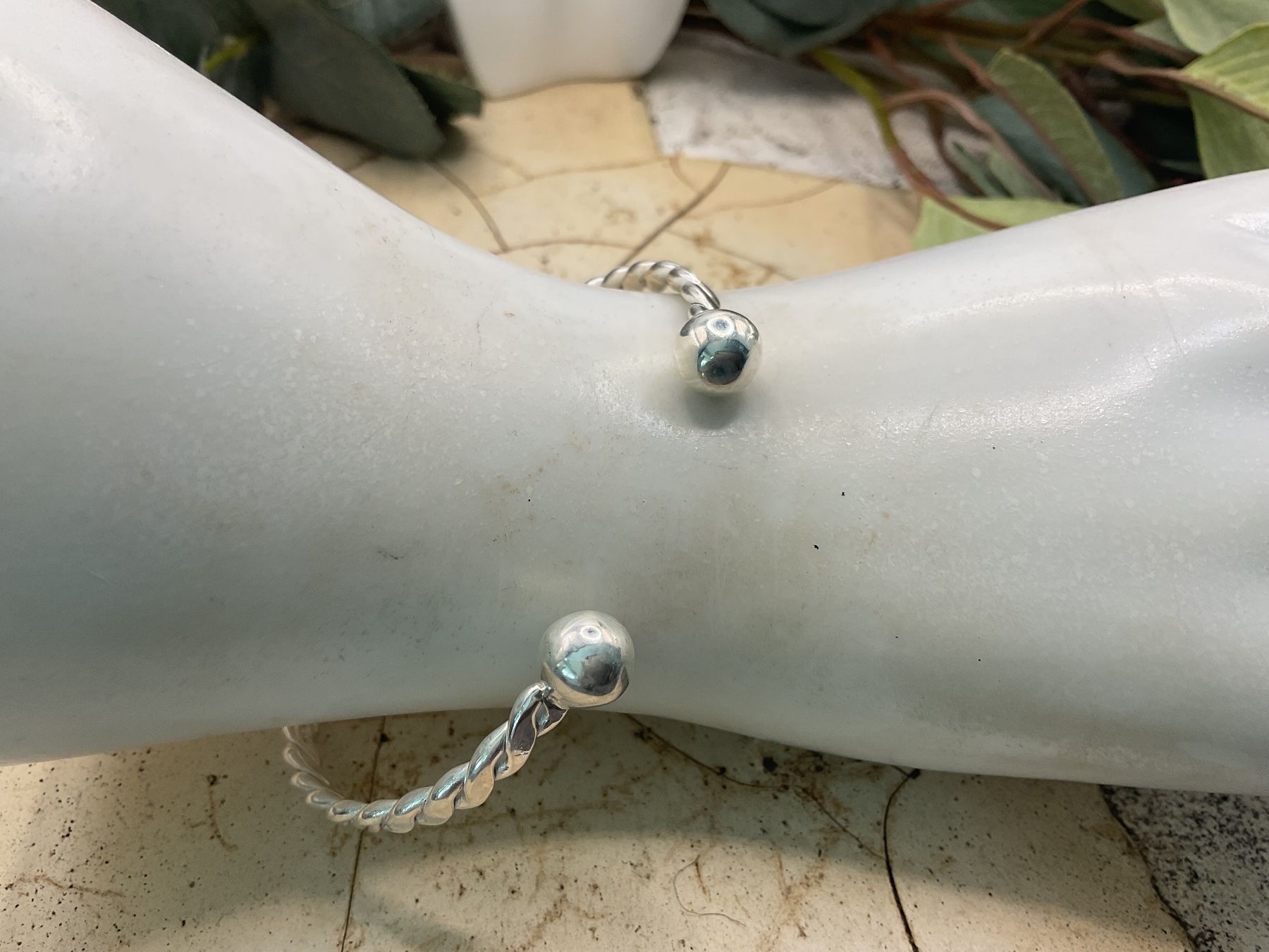 Armbänder & -reifen: Armreif Sterlingsilber mit Perlenenden – Neu (gemäss Beschreibung) aus Luzern von S.Kern01