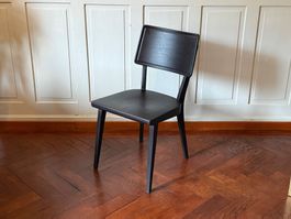 Klassischer Schweizer Design Holz Stuhl Beizenstuhl Schwarz