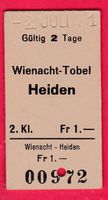 KARTON BILLETT, WIENACHT-TOBEL - HEIDEN, 2.KLASSE, EINFACH