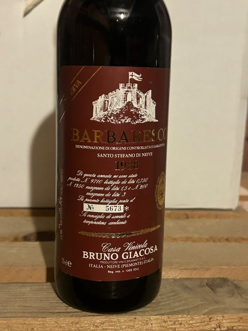 Vino: BRUNO GIACOSA Barbaresco Santo Stefano Riserva 1988 – Nuovo (secondo la descrizione) da Roche VD venduto da avediscipule 1