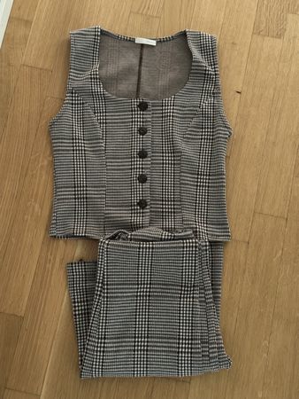 Hosenanzug, kariert, Top und Hose, Grösse M, Herbst-Look