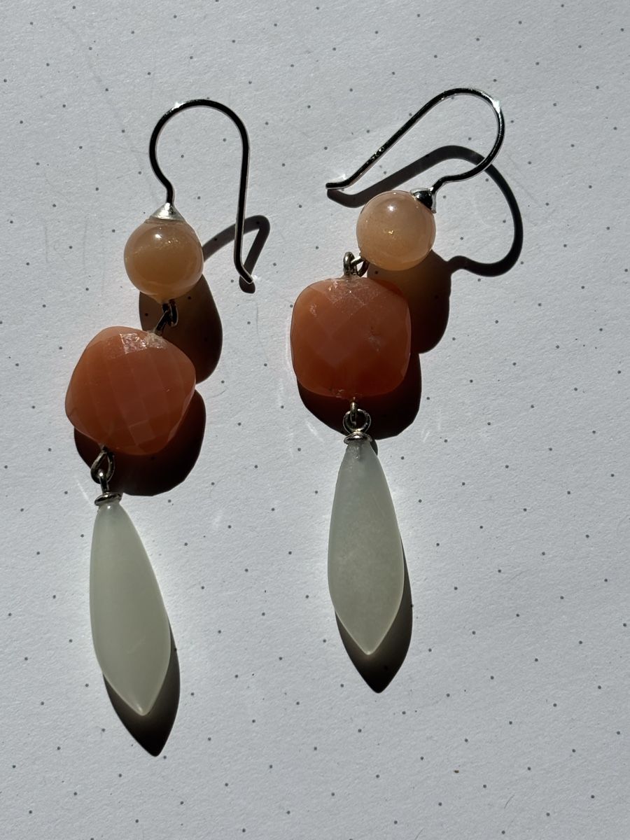 Orecchini pendenti & Orecchini a lobo: Silber Ohrschmuck mit Mondsteinen – Nuovo (secondo la descrizione) da Bern venduto da Himmelsherold