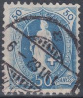 Stehende Helvetia 70A mit Vollstempel