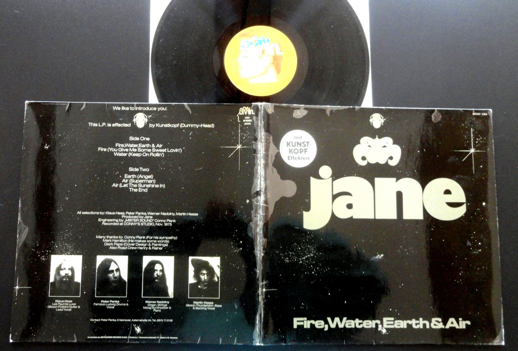 LP JANE fire water earth & air BRAIN 1084 DE 1976 PROG mint (Gebraucht ...