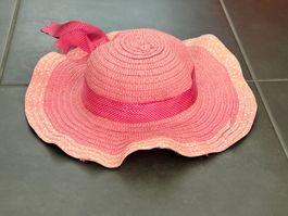 Sonnenhut rosa Grösse 52-54 mit Band guter Zustand