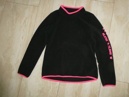 Fleece Pullover schwarz Pink Gr. 164