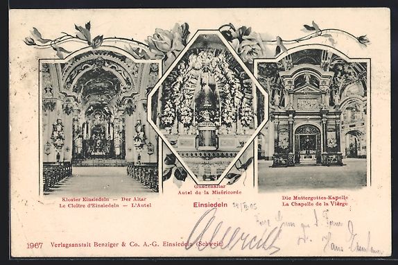 Cartoline postali: Einsiedeln, Kloster Einsiedeln, Altar, G – Usato da Berlin venduto da bartko-reher