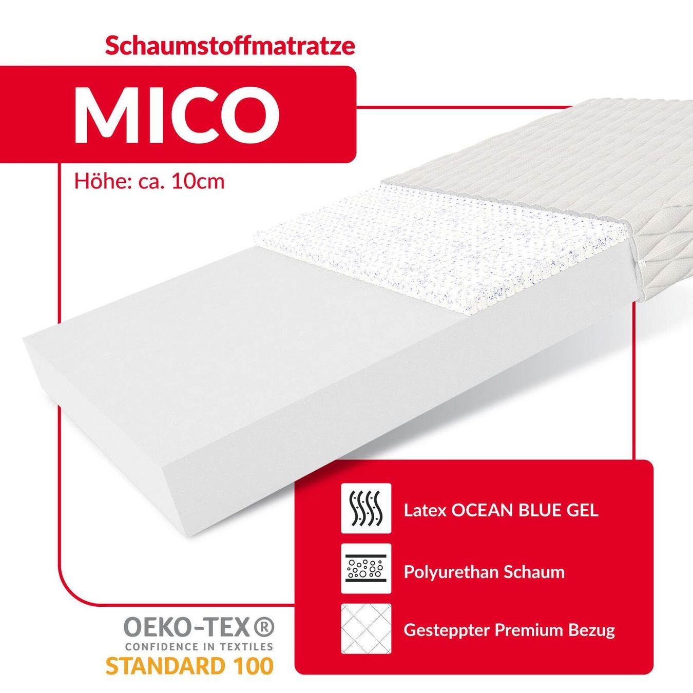 Matratzen: Matratze 60x120 MICO - H2/H3 - 10cm – Neu und originalverpackt aus Wallenwil von toesstal-vertrieb 4