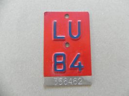 Velonummer Rad Velo Nummer LU 84 Luzern 1984 Geschenk