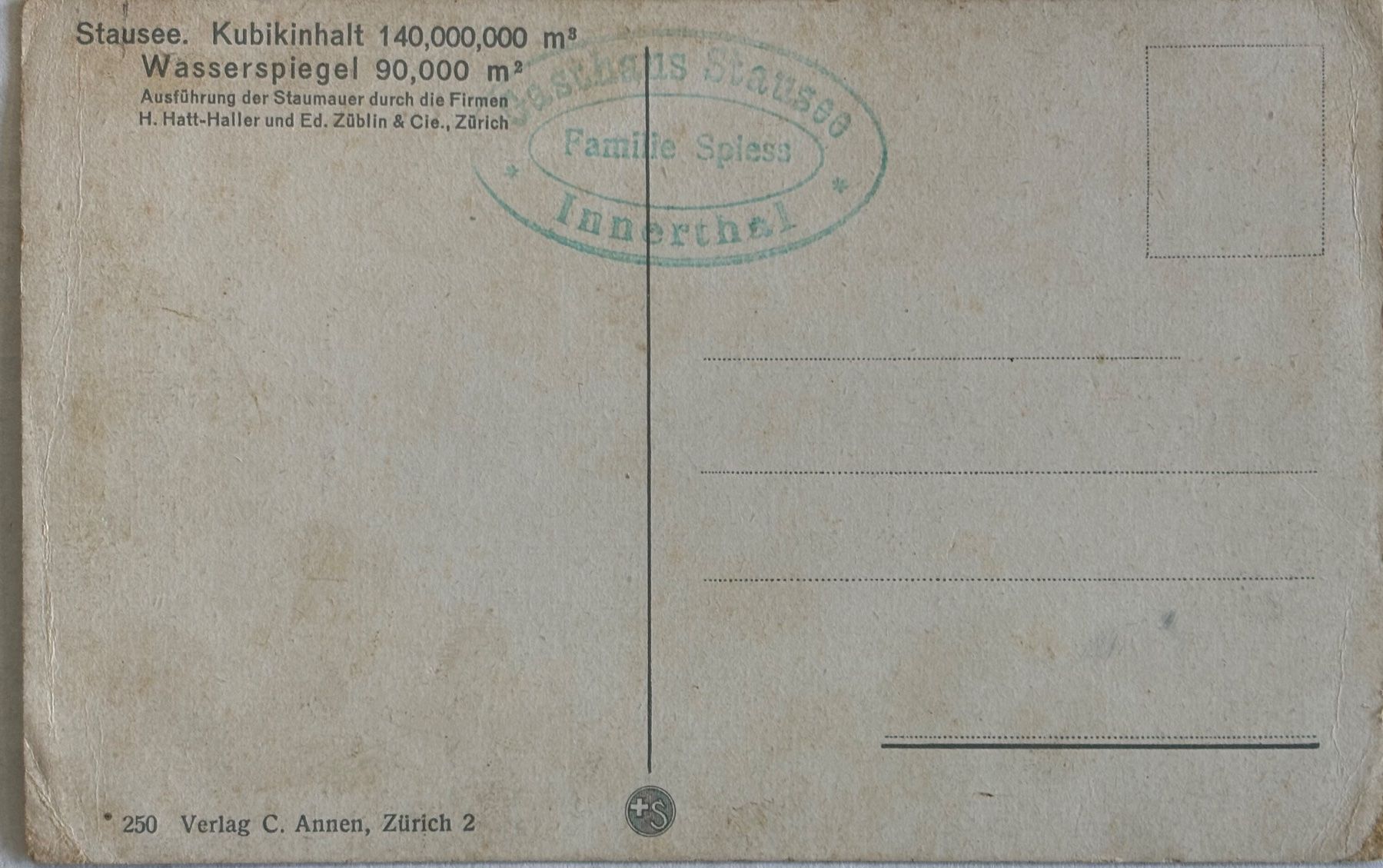Cartes postales: Innerthal, Stausee Wäggital – D'occasion à Frauenfeld par Merk52 1