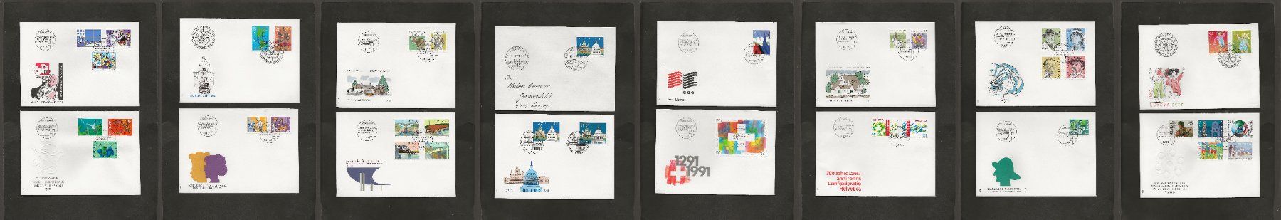 Tutti i francobolli: Schweiz 16 FDC 1989 bis 1992 – Usato da Au ZH venduto da xelagreb01