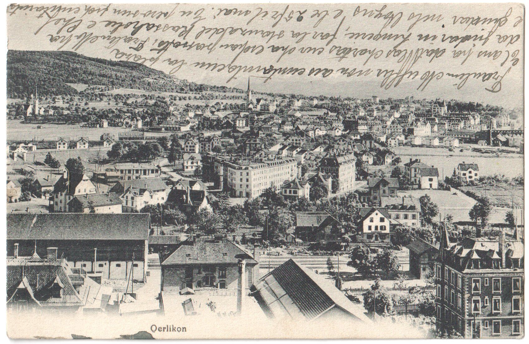 Cartoline postali: OERLIKON: Bahnhofquartier 1913 – Usato da Engelburg venduto da Swisscards 1