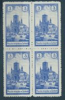 POLEN, ŻARKI, 3H BLAU 1918, UNGEBRAUCHT VIERERBLOCK, selten!
