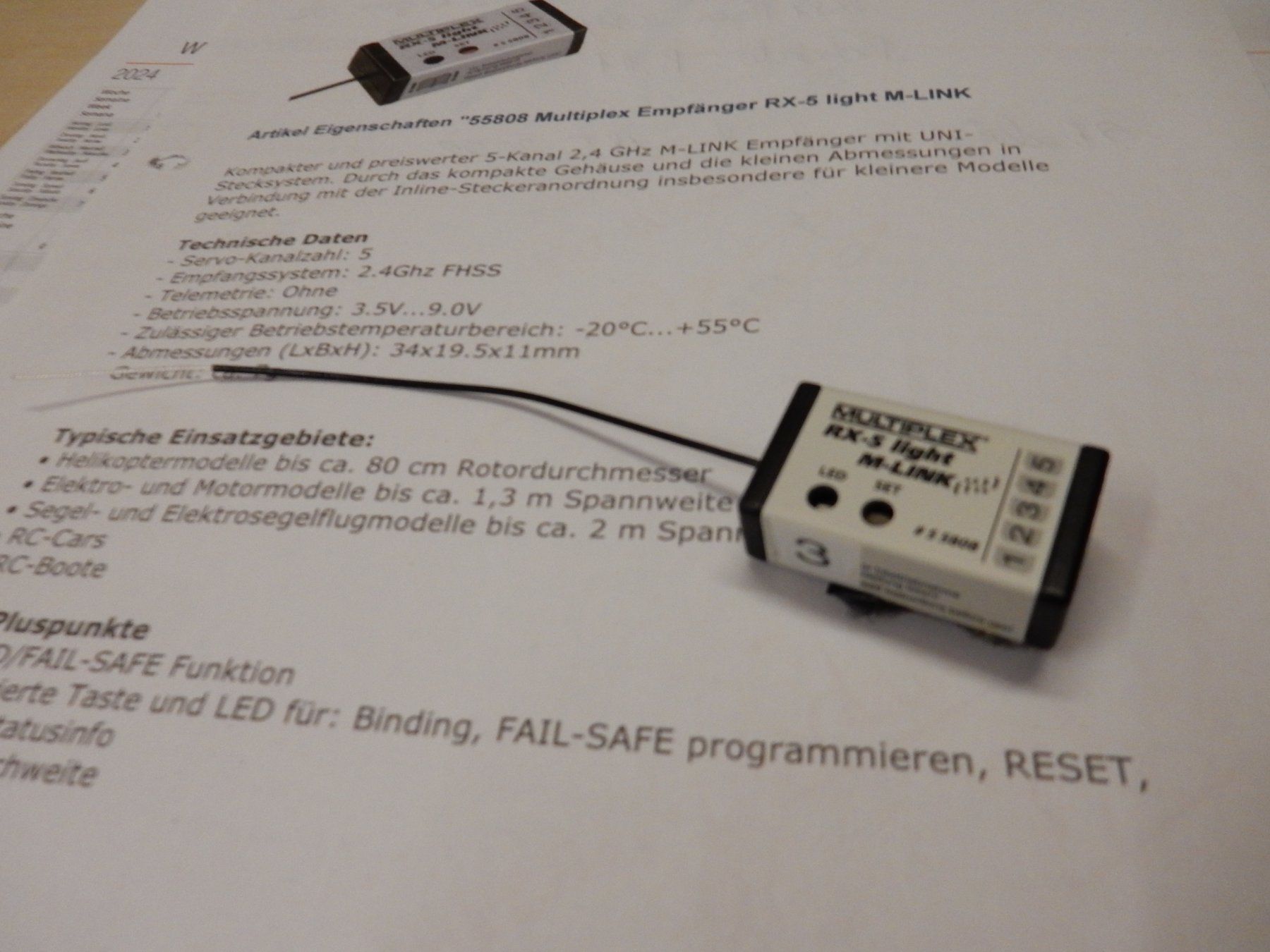 Multiplex Modellismo RC: Multiplex 5 Kanal-Empfänger – Usato da Schenkon venduto da Mas_9fxm