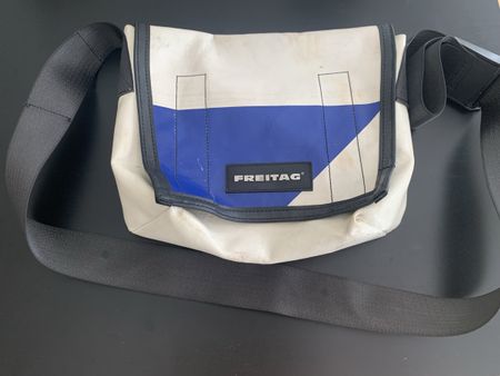 Freitag Tasche F14, weiss/blau, Umhängetasche 
