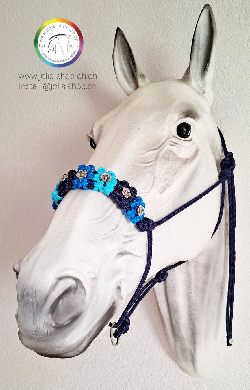 Briglie & Cavezze: Knotenhalfter mit Ring "Flowerpower" von Jolis-Shop – Nuovo e nell'imballaggio originale da Ueken venduto da jolis-shop 2