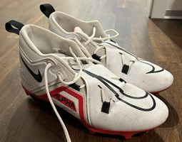 Nike Alpha Menace Pro 3 Mid Football Cleats White Red Ct6649
